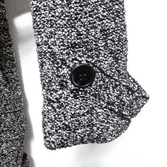 $169 Free People Slouchy Moto Jacket - Belted Trench Pea Coat Black Tweed SMALL - Picture 9 of 9